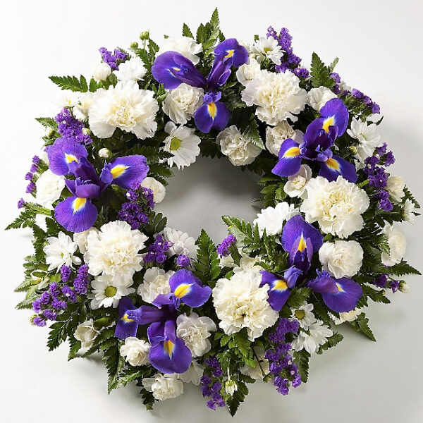 10 inch Blue and White Wreath